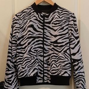 Alice and Olivia Sequined Bomber Jacket